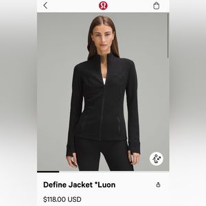 Lululemon Define Jacket Size 8